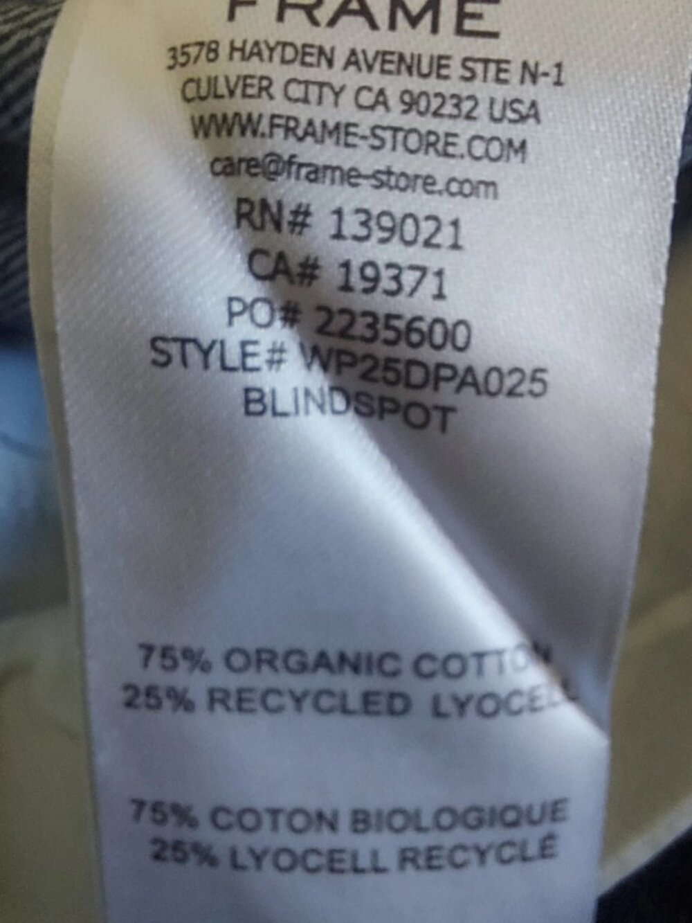 Frame Womens Jeans Size 32 Blindspot Blue Wide Leg Stretch Denim Trouser New - Picture 8 of 8